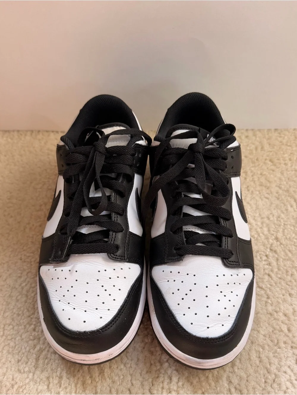 Nike White/Black Dunk Low Retro Sneakers